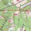 Czerwoną linią oznaczona jest trasa wycieczki. Mapę przygotował Mariusz Rogoziński., Kuba Terakowski