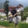 Trongsa Dzong w miasteczku Trongsa i ja, Tadeusz Walkowicz