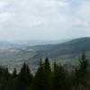 Panorama ze szczytu. Na pierwszym planie Szczebel, Teresa Nowak