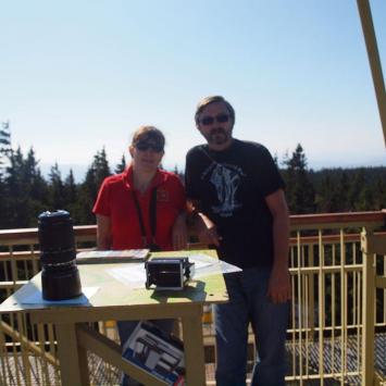20 lecie budowy wieży - zdjęcie z panią przewodnik, Tadeusz Walkowicz
