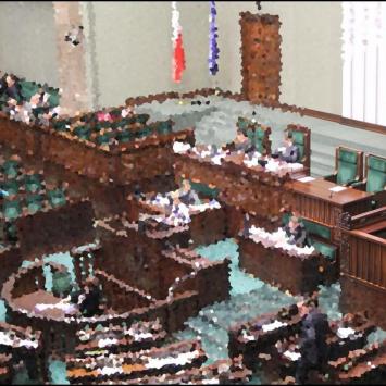 Sala obrad z galerii, Adam Prończuk