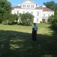 Złoty Potok, pałac widziany od strony stawu., Edward Krężel