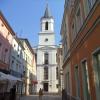 widok z Rynku na kościół Matki Boskiej Częstochowskiej, Danusia