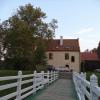 widok z mostku w parku na zamek w Krokowej, Danusia