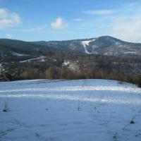 miejsce gdzie szlak czerwony odbija na przełecz Kuballonka oraz polana i ładny widok, Roman Świątkowski