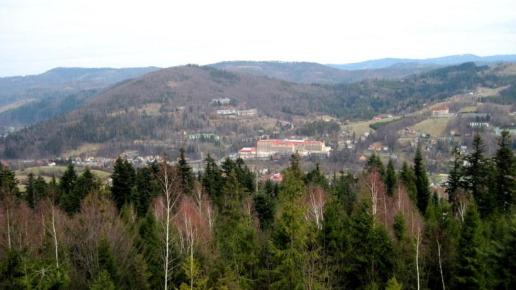 widok na Hotel Gołębiowski w Wiśle, Roman Świątkowski
