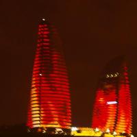 Baku nocą - widoki z promenady, Tadeusz Walkowicz