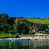 Podczas rejsu po Jeziorze Czorsztyńskim widziane ... Plaża Zamajerz, Fasola na Szlaku