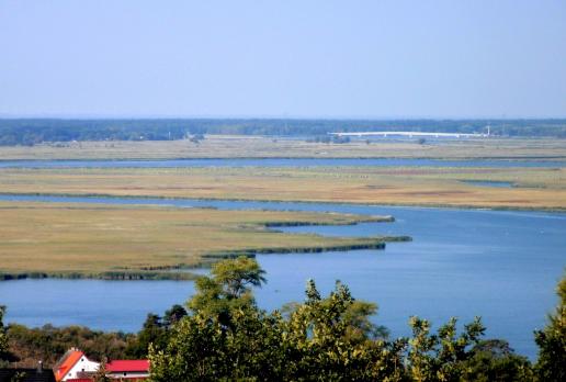 panorama ze Wzgórz Zielonka na rozlewiska Świny, Magdalena