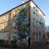 czerwona ściana i żubry, ul. Zamenhofa, Joanna