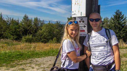Na Jaworzynie Krynickiej, w tle Tatry