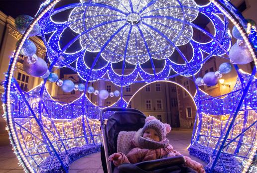 Świąteczny Kraków nocą