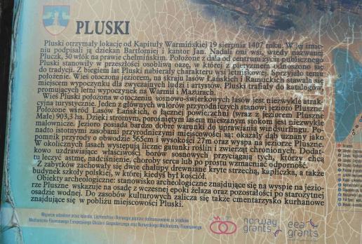 Pluski - tablica na głównej plaży, Joanna