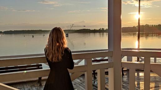 Mazury Zachodnie o zachodzie słońca