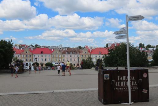 panorama na Stare Miasto i zapowiedź wystawy, Magdalena