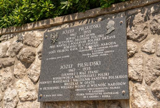 Opatija, tablica o Piłsudskim